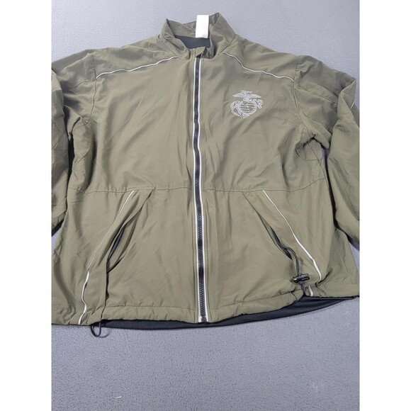 US Marines Jacket Mens Medium Green Running Reflective PT Windbreaker Made USA - Picture 5 of 11